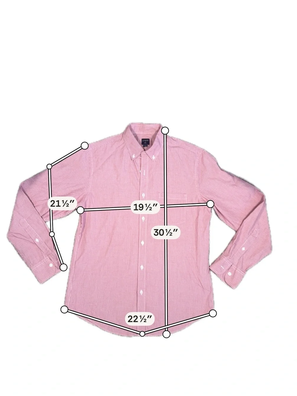 J. Crew Men's Pink Long-Sleeve Button-Down Shirt